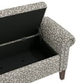 thumbnail image 4 of Homesvale Wallen 56.5"W x 24.5" H Storage Bench Ottoman with Rolled Arms for Living Room, Bedroom, Entryway, Tan Curly Vine Pattern, 4 of 8