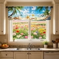 thumbnail image 5 of Tropical Beach Ocean Seashell Starfish Window Valance Curtain,Light Filtering Washable Coastal Short Kitchen Valance Curtain for Home,Cafe Decor, 5 of 6