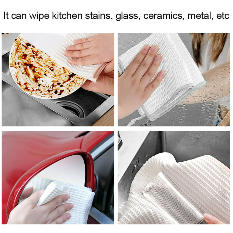 10 PCS Kitchen Towels Dish Towels Reusable Cleaning Cloths Absorbent  Multipurpose Dish Cloths Nonstick Oil Washable Fast Drying Towels Towel  Small Reusable Wash Clothes Kitchen Wash for Kitchen Tan 