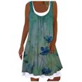 thumbnail image 2 of Robe d'Été Décontractée pour Femme à Col Rond Imprimée Sans Manches à Empiècements, 2 of 5