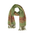 thumbnail image 3 of Paskmlna Border Pattern Double Layered Reversible Woven Pashmina Shawl Scarf Wrap Stole #08, 3 of 4