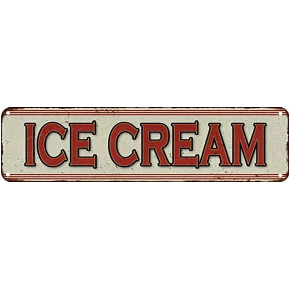 Ice Cream Vintage Signs Retro Tin Signs for Kitchen Home Garden Wall Bar Cafe Decor 4x16 Inch