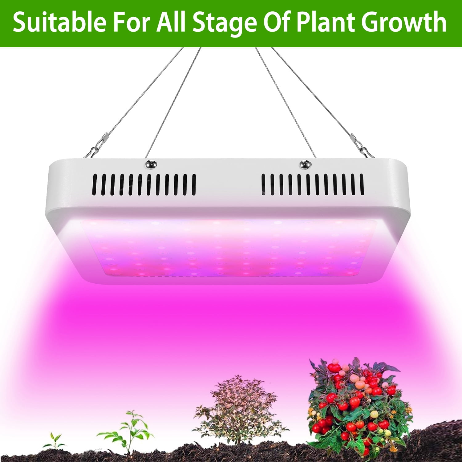 Aidyu 1000W LED Grow Light, Full Spectrum Growing Lamps for  Indoor Hydroponic Greenhouse Plants with Veg and Bloom Switch, Dual Chips,  UV & IR, Adjustable Rope Hanger : Patio, Lawn 
