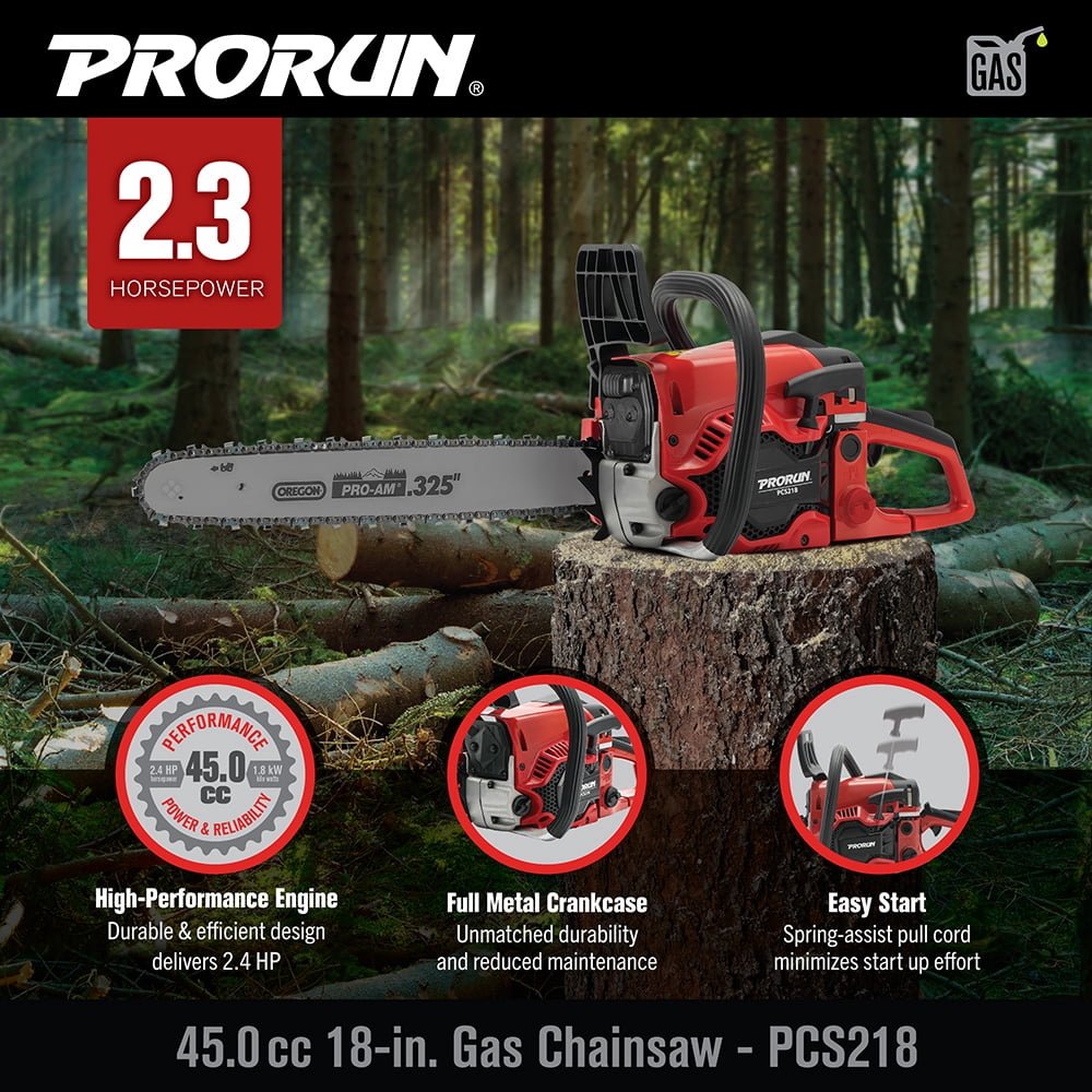 PRORUN 45.0cc 18-in. Gas-Powered 2-Cycle Chainsaw