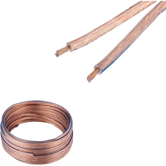 12/2 Speaker Wire 250FT, 12 Gauge 2-Conductor Copper-Clad Aluminum (CCA) Audio Cable, Transparent Clear Low Voltage Wire for Home Theater, Car Audio, LED Lighting, Bulk Cable, Cables Direct Online