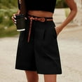 thumbnail image 7 of Pejock Women's Casual Shorts, Oversized Loose Wide Leg Short Pants, High Waisted Flowy Shorts with Pockets, Summer Casual Pleated Shorts, Comfort Workwear Shorts, 7 of 7