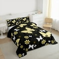 thumbnail image 3 of Feelyou Boho Gold Butterfly Queen Comforter Set for Teen, Cartoon Cherry Blosoms Bedding Sets, Tribal Mandala Style Reversible Bedding Comforter Set, Ultra Soft Bedroom Decor, 3pcs, 3 of 8
