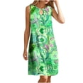 thumbnail image 2 of FcBaudy Robe Sans Manches à Col Rond, Robes d'Été pour Femmes, Robes pour Femmes Robe à Col Rond Sans Manches à Dégradé Teinture sur Nœuds de Plage Robe pour Femme, 2 of 9