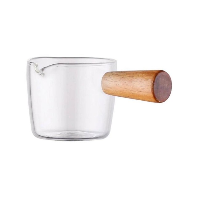 Small Saucepan, Multi Purpose Sauce Pot, White Ceramic Pouring Cups with Handles , for Coffee, Milk & Syrup , Microwave & Dishwasher Safe, by Goohae