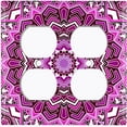 thumbnail image 3 of Metal Light Switch Plate Cover Purple Mandala Ice Flower Tile Pattern MDL051, 3 of 13