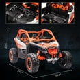 thumbnail image 4 of TROPOW 24 Volt Ride On Toys for Boys,2 Seater Ride on UTV Car,Licensed Can-Am Electric Off-Road Car,4WD Kids Truck w/Remote Control,2 * 24V 7AH Batteries,4 * 200W Motor,23" Large Seat,Orange, 4 of 8