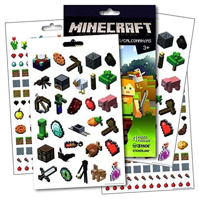 Bloc de pegatinas Minecraft con más de 295 pegatinas con 4 páginas