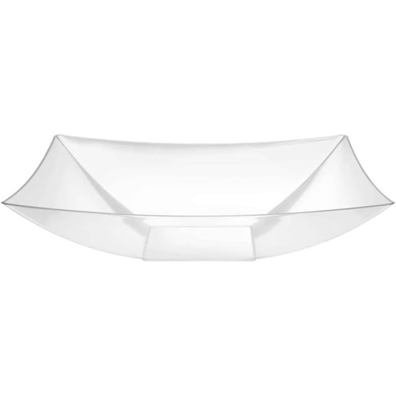 EcoQuality 64 oz Clear Rectangular Plates – Elegant Disposable & Reusable Plastic Plate for Appetizers, Desserts & Snacks – Sturdy, Tableware for Weddings, Parties, Catering & Events (1)