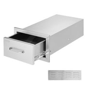 Vevor  14 x 8.5 in. Stainless Steel Outdoor Kitchen Drawers with Stainless Steel Handle, Sliver