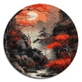 thumbnail image 2 of Designart "Maple s Nocturnal Dance III" Japon Landscape Metal Round Wall Art Prints, 2 of 5
