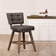 Lanning 41.25" Wood Counter Stool in Weathered Brown/Chocolate Brown