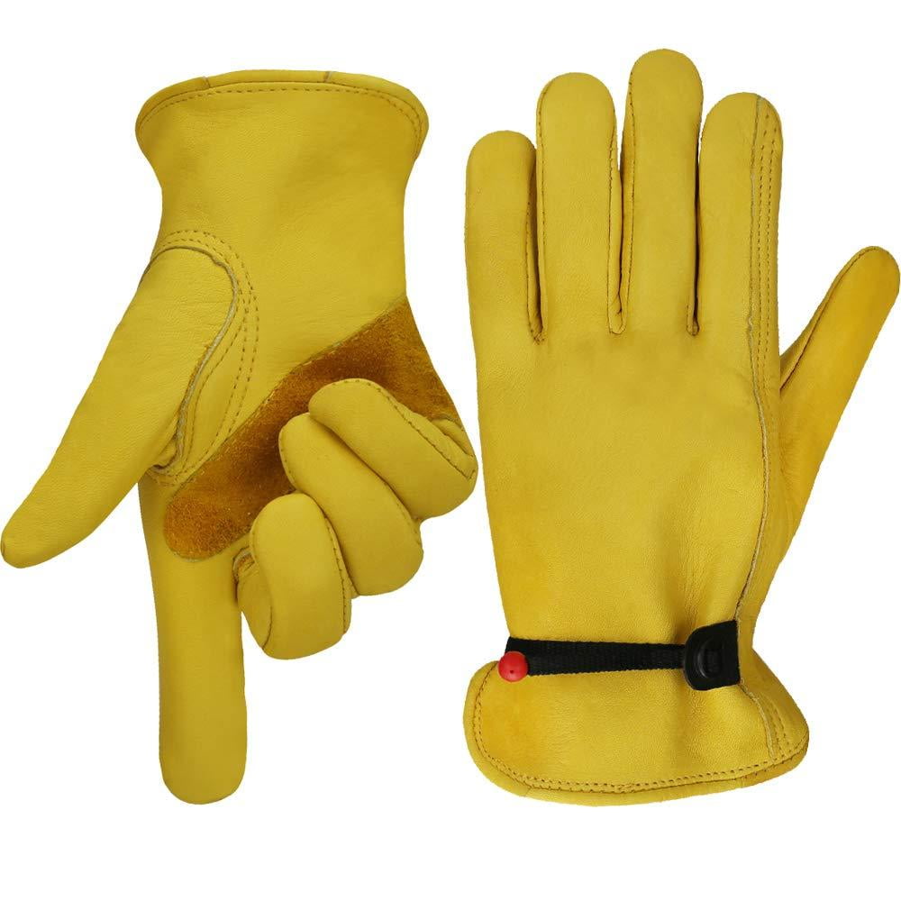 OLSON DEEPAK Work gloves Leather Gardening Gloves,Good Grip for Logging