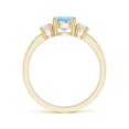 thumbnail image 2 of Angara Natural 0.72 Ct. Aquamarine with Diamond Classic Ring in 14K Yellow Gold for Women (Ring Size: 11.5), 2 of 9