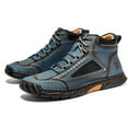 thumbnail image 4 of UOFEIY Men's Casual Leather Fashion Sneakers Ankle Chukka Boots Handmade Driving Shoes, 4 of 9