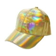 thumbnail image 4 of Wdgfv Unisex Shiny Metallic Leather Baseball Cap Adjustable Rainbow Reflective Hop Hat Gold One Size, 4 of 4