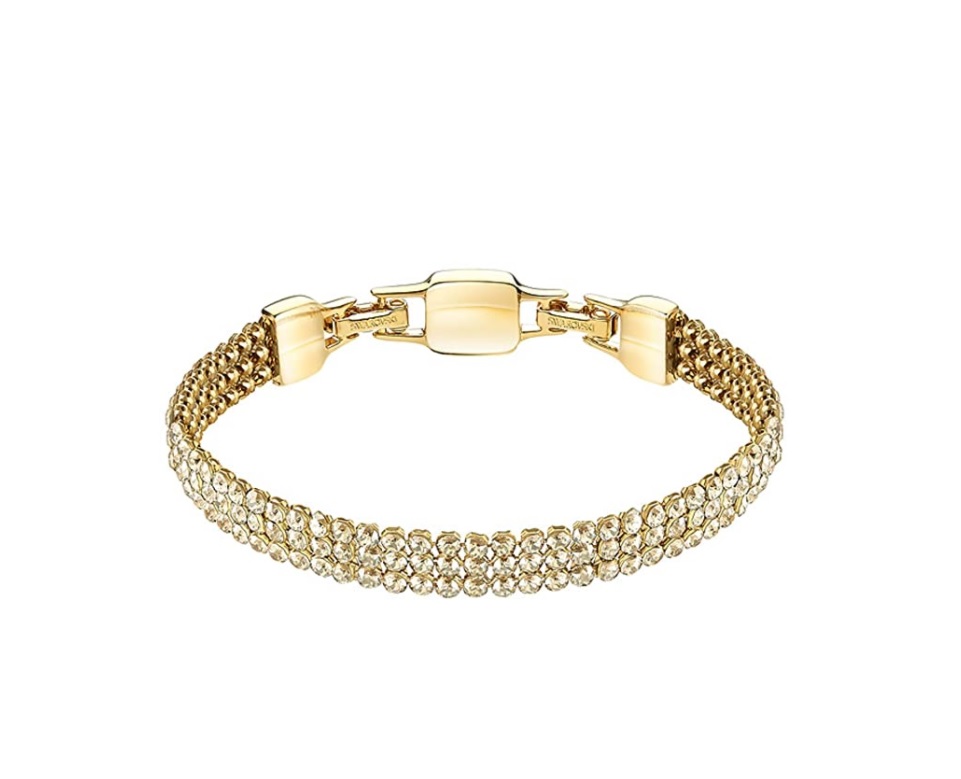Swarovski Goldplated Crystal Studded Clim Tennis Bracelet