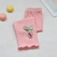 thumbnail image 2 of Odeerbi 1-7 Años Niñas Mallas de Punto de Canalé Con Ribete de Lechuga Mallas Elásticas Capris Pantalones de Verano Casual Cintura Elástica Pantimedias Recortadas, 2 of 6