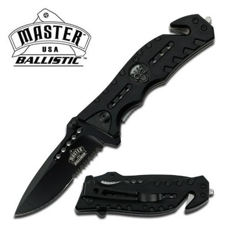- Master Assisted 3.25 in Blade Black Nylon Fiber Handle