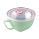 thumbnail image 2 of Cuenco de sopa de arroz aislado de plástico pequeño 15,5 cm | Vajilla resistente al calor | Cuenco portátil para remojo doméstico | Textura de la paja | Verde Azul Rosa | Una sola pieza, 2 of 6