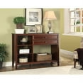 thumbnail image 2 of Linon Wander Media Stand Anywhere Table, Cherry Finish, 36 inches tall, 2 of 3