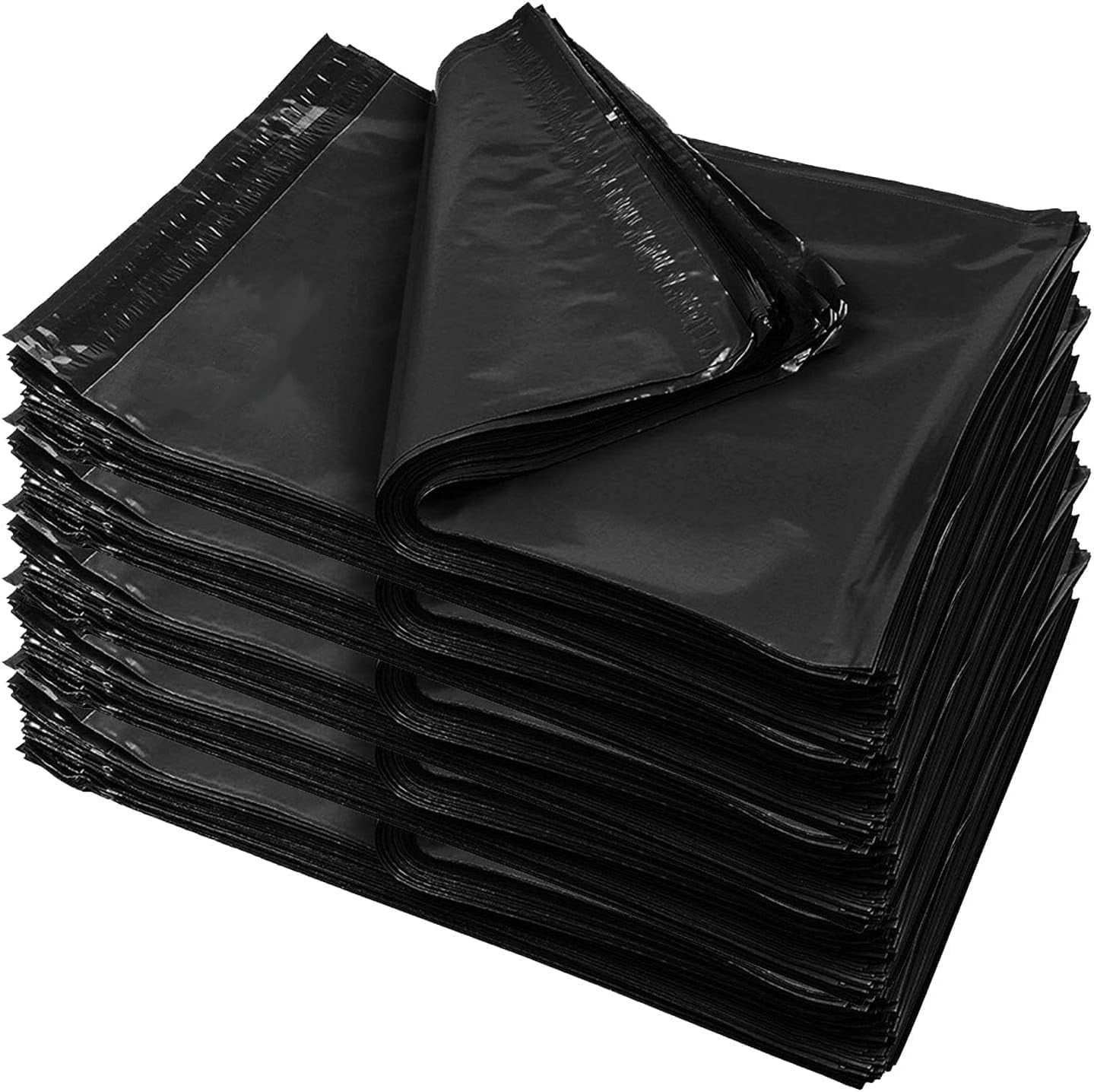 Black Color Poly Mailers 12x15.5 Inch 500-Pack, Self Seal Shipping Envelopes for Small Business, Lightweight Durable Mailing Bags, Black