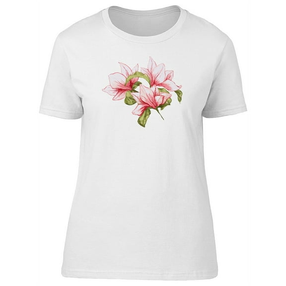 Three Pink Magnolia Flowers Tee Women's -Image by Shutterstock