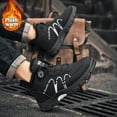 thumbnail image 3 of Men's High Top Winter Boots, Rotating Buckle Warm Plush Lined Outdoor Snow Shoes for Cold Weather, 3 of 3