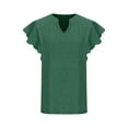 thumbnail image 5 of SELONE Peplum Tops for Women Short Sleeve Tops Blouses Regular Fit T Shirts Pullover Tees Tops Solid T-Shirts V Neck Tops Casual Blouses T Shirts Easy Care Soft Breathable Pullover Tops Green S, 5 of 8