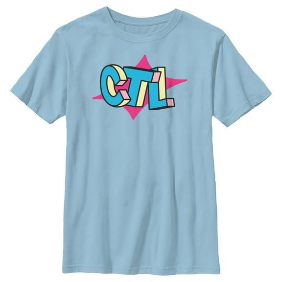 Boy's Fortnite CTL Retro Logo  Graphic Tee Light Blue Large