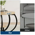 thumbnail image 4 of BeesClover Brun 30 Pouces Table Basse Industrielle Ronde avec 2 Niveaux – Pieds Réglables, Design à Grain de Bois et Tablette de Rangement pour Salon, 4 of 8