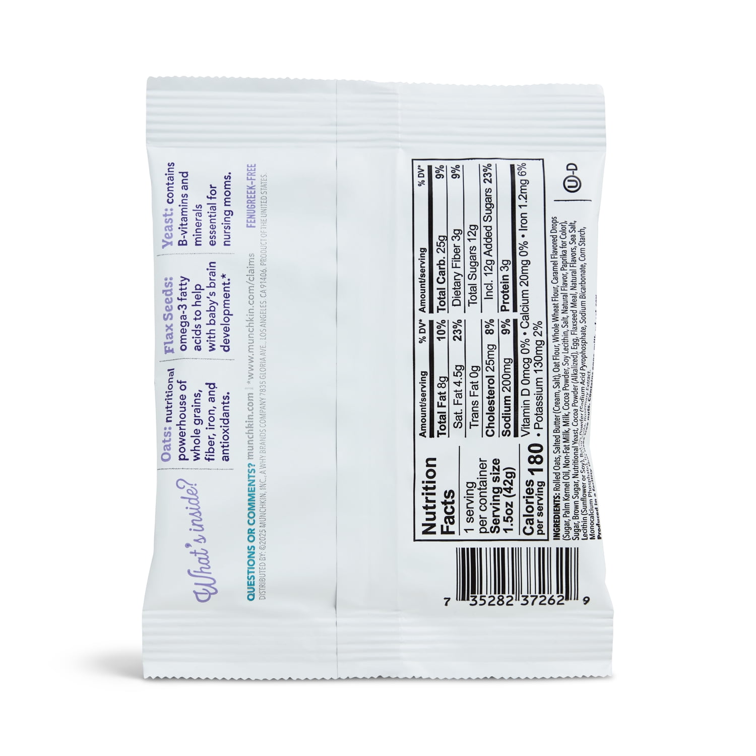 Munchkin® Chocolate Salted Carmel Lactation Cookie Bites, Fenugreek Free, 1 Bag