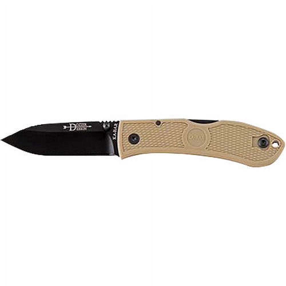 KA-BAR DOZIER FOLDING HUNTER AUS-8A DROP POINT BLADE COYOTE BROWN ZYTEL