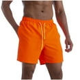 thumbnail image 2 of Summer Shorts for Men Casual Faddish Solid Shorts With Pocket Elastic Waist Short Pants Outdoor Sweatpants Workout Running Gym Training Shorts Orange L, 2 of 4