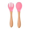 thumbnail image 1 of Cuchara de alimentación de silicona de madera para bebés Vajilla sin BPA para niños pequeños (14) Ehuebsd sin BPA, 1 of 9