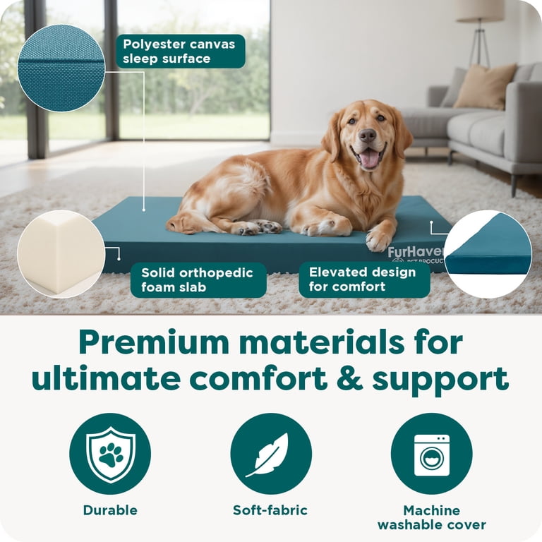 FurHaven Water-Resistant Orthopedic Dog Bed, XXL, Deep Lagoon photo 5
