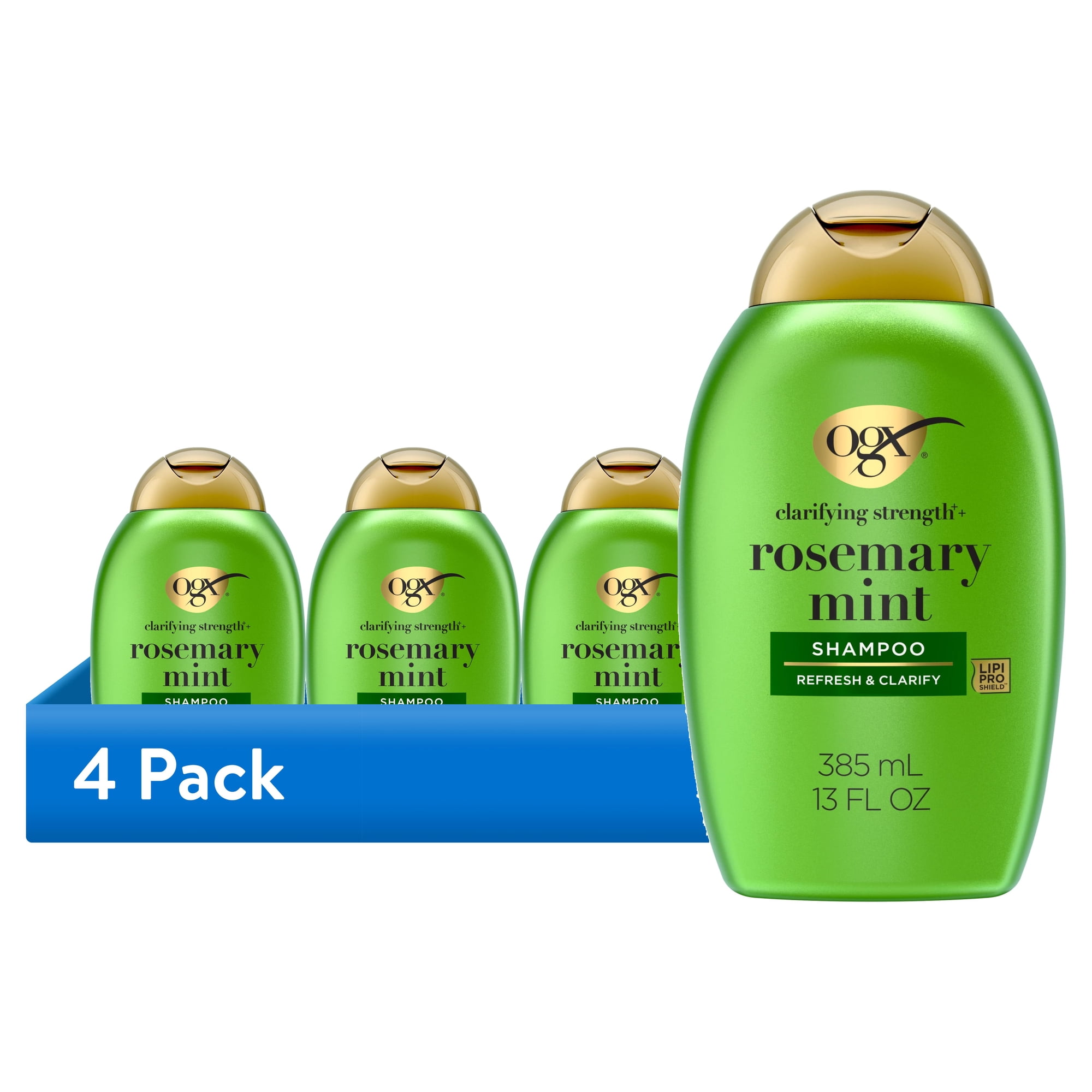 (4 pack) OGX Clarifying Strength and Rosemary Mint Hair Shampoo 13 fl. oz
