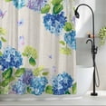 thumbnail image 2 of Blue Hydrangea Small Stall Shower Curtain, Waterproof Shower Curtains for Bathroom, Linen Texture Butterfly Spring Floral Washable Fabric Bath Curtain for Bathtub Decoration with Hooks 36x72 Inches, 2 of 9