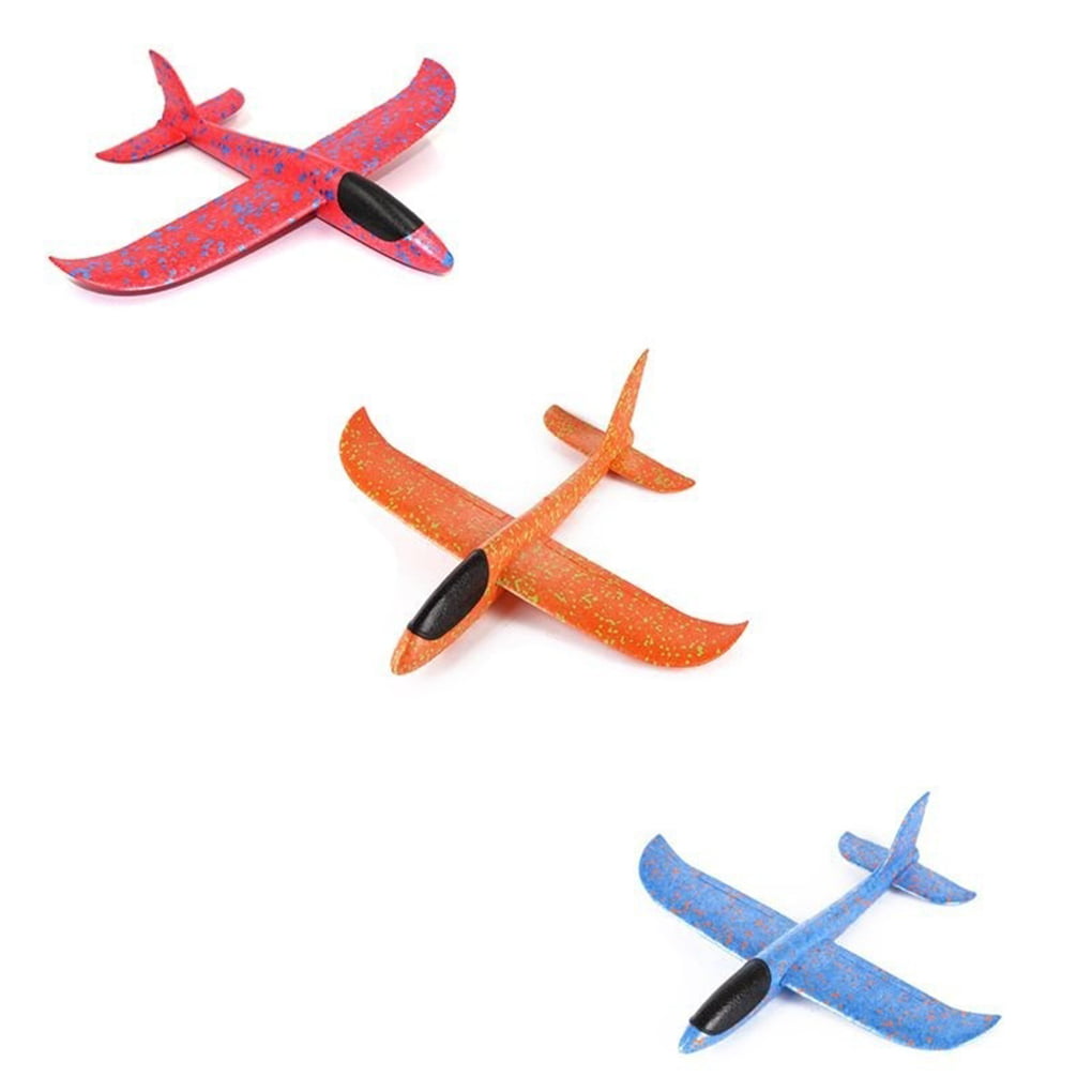 Red- NEW Blue Orange 35cm Large Hand Throw Foam Toy Plane Glider Green 
