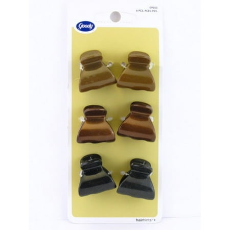 Goody Mini 5 Tooth Wendi Claw Hair Clips - 6 Pcs.