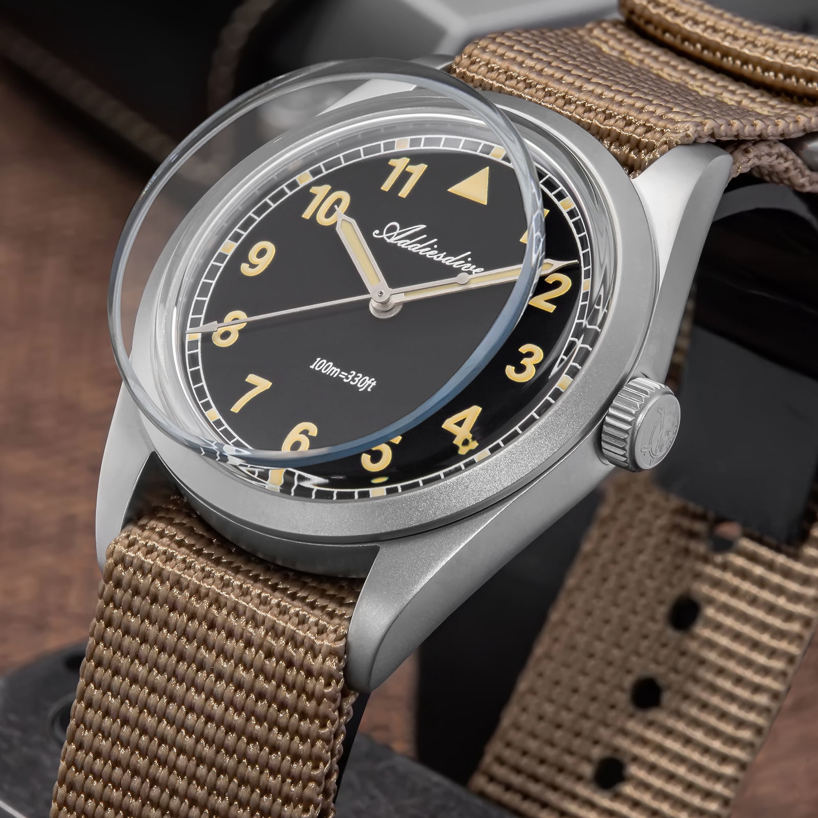 ADDIESDIVE Men's Diver Watch - 36mm Japanese VH31 Quartz Watch, 316L Stainless Steel, 100m Waterproof, Analog Watches with Luminous Military Style for Men