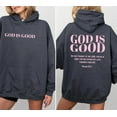 thumbnail image 2 of Pink God Is Good Christian Hoodie Bible Verse, Aesthetic Christian Sweatshirt, Kid, Adult Size, Cirela Love, 2 of 4
