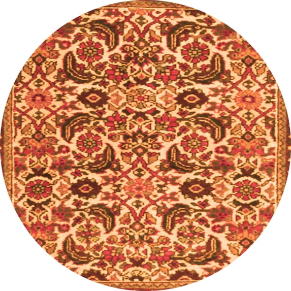 Ahgly Company Indoor Round Persian Orange Traditional Area Rugs, 3' Round