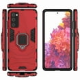 thumbnail image 3 of Dteck Shockproof Case For Galaxy S20 FE 6.5 inch, Rotating Ring Armor Dual Layer Ring Kickstand Shockproof Drop Protection Compatible Magnetic Car Mount case Holder, red, 3 of 5