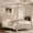 off white, variant on Upholstered 4-Poster Canopy Platform Bed Frame Full/Queen/King, Button-Tufted Nailhead Headboard Wood Slat Support No Box Spring, Grey/White