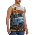 thumbnail image 2 of Uemuo Rustic Vintage Truck Autumn Pattern Men's Sleeveless T-Shirt,Muscle Athletic Tank Top, Moisture-wicking Quick-dry Breathable Classic Tee Top for Gym Run Outdoor Sports-, 2 of 8